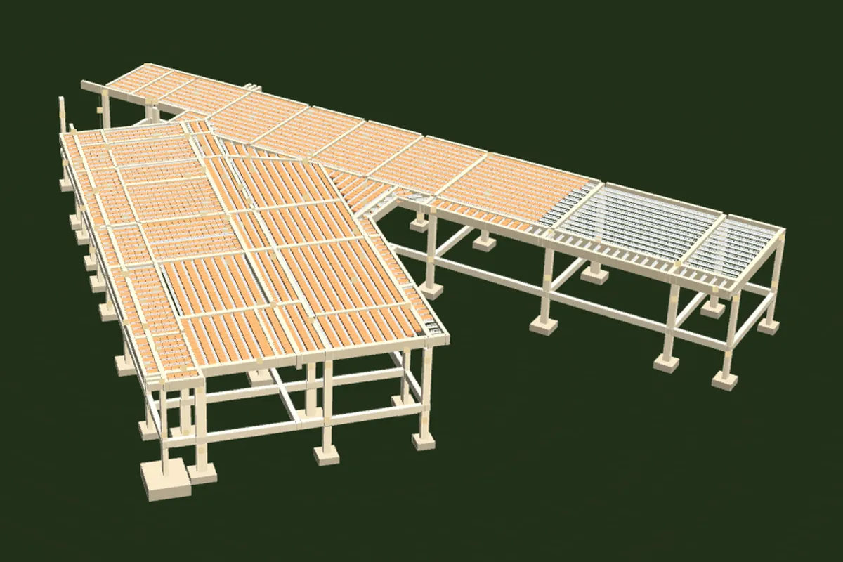 Modelo 3D da estrutura da Residência A com lajes treliçadas